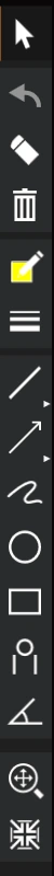 Drawing tools toolbar on the left side of the screen, with the zoom and pan tool and the Fill Video View button at the bottom