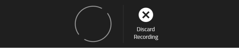Recording progress circle next to the Discard Recording button