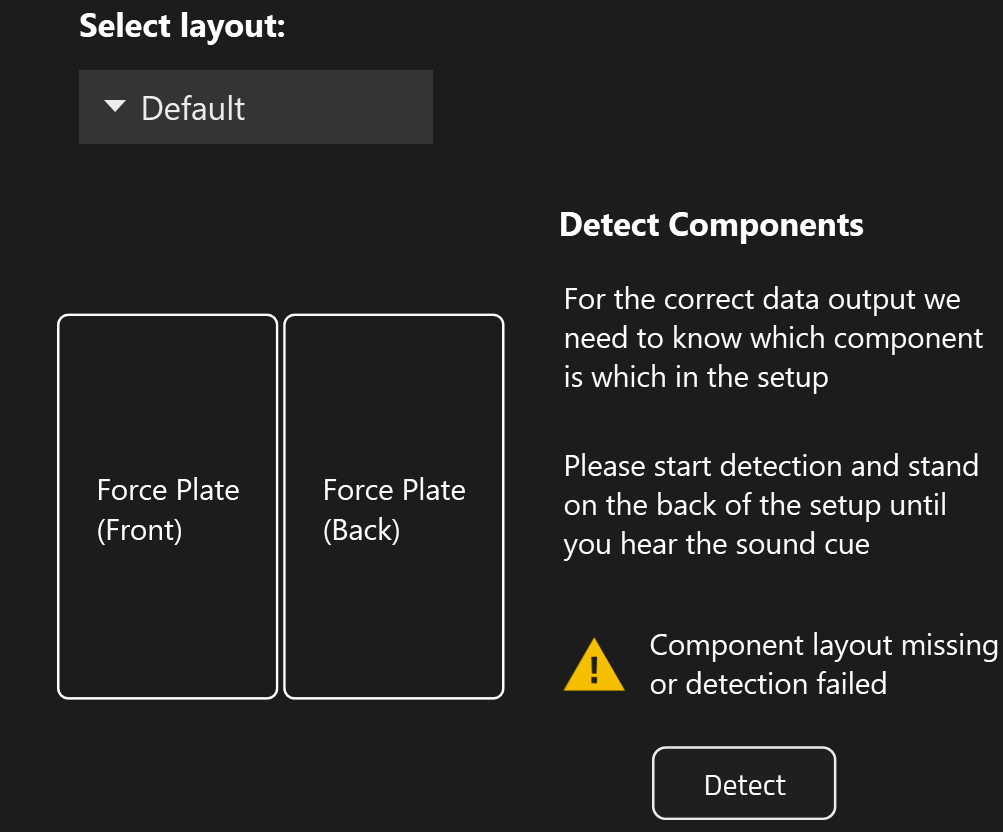 Component detection — click Detect